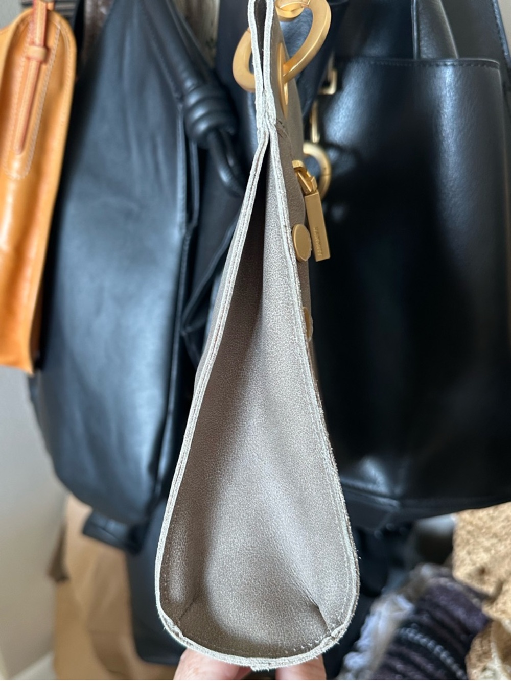 NWOT Hammitt $425 Tony Medium Pewter Leather Shoulder Crossbody Bag - Picture 12 of 16